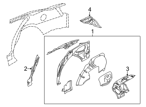 2016 Ford Special Service Police Sedan Inner Structure - Quarter Panel Diagram