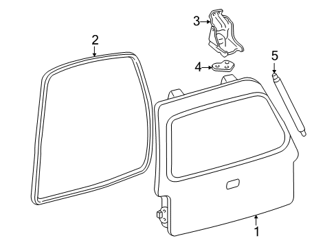 1999 Ford Expedition Gate & Hardware Diagram