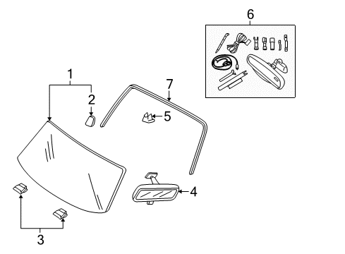 2010 Ford Escape Moulding - Windshield Diagram for 9L8Z-7803144-AA