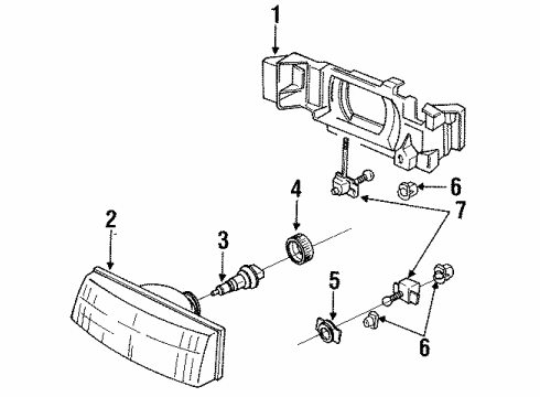 1991 Mercury Tracer Headlamps Diagram