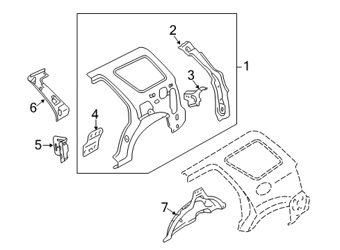 2012 Ford Escape Reinforcement Diagram for 9L8Z-78278D73-A