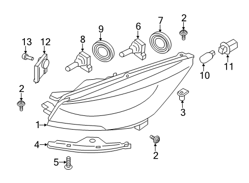 2017 Ford Escape Bulbs Diagram 1 - Thumbnail