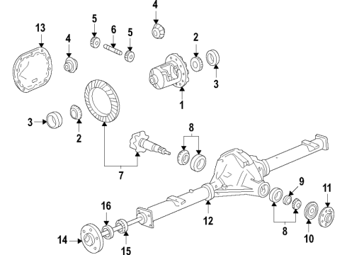 2021 Ford F-150 Rear Axle, Differential, Propeller Shaft Diagram 1 - Thumbnail