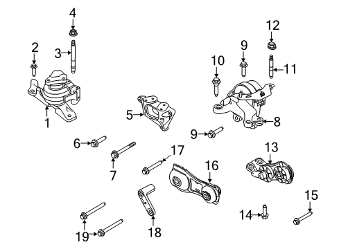 2015 Lincoln MKT Engine & Trans Mounting Diagram 1 - Thumbnail