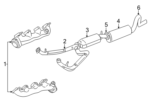 2003 Ford E-250 Catalytic Converter Assembly Diagram for YC2Z-5E212-RA