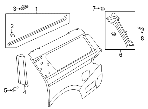 2024 Ford Expedition Exterior Trim - Quarter Panel Diagram