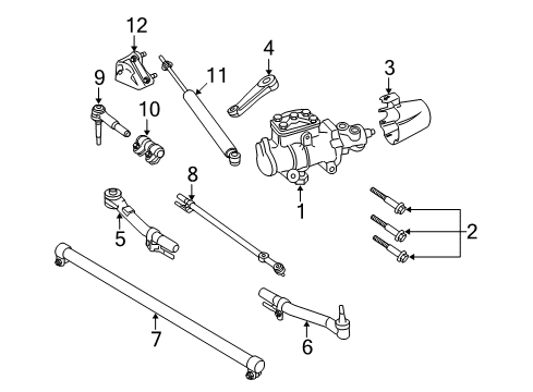 2008 Ford F-250 Super Duty ROD ASY - DRAG LINK Diagram for LC3Z-3304-A