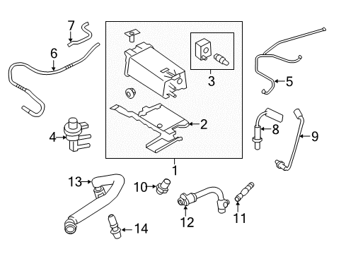 2013 Lincoln MKS Emission Components Diagram