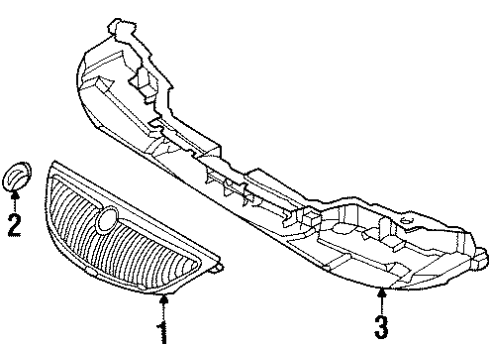 2000 Mercury Mystique Grille - Radiator Diagram for F8RZ-8200-DA