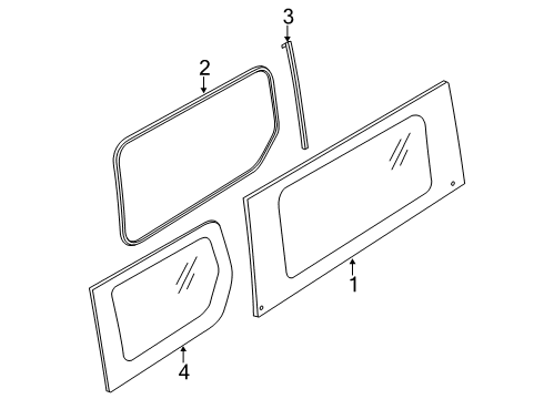 2019 Ford Transit Connect Side Panel - Glass & Hardware Diagram 5 - Thumbnail