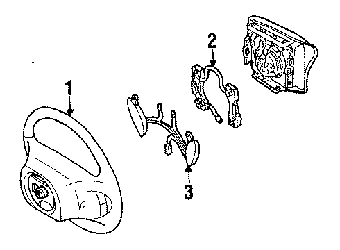 1994 Ford Mustang Steering Column & Wheel, Steering Gear & Linkage Diagram 3 - Thumbnail