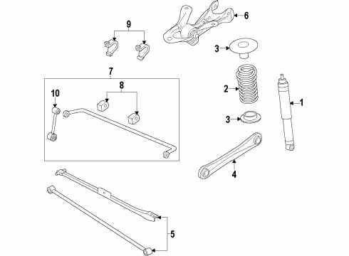 2014 Ford Mustang Rear Suspension Components, Stabilizer Bar Diagram