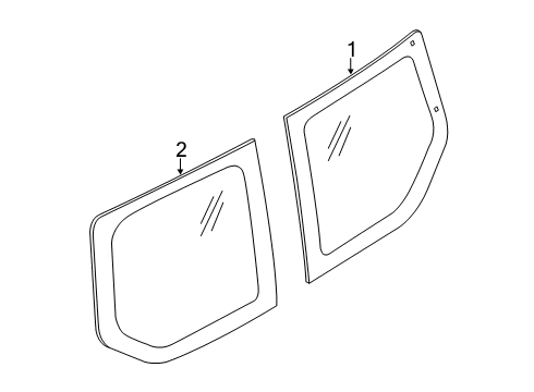 2023 Ford Transit Connect Glass & Hardware - Back Door Diagram