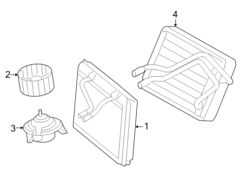 2005 Ford Freestyle A/C Evaporator Components Diagram