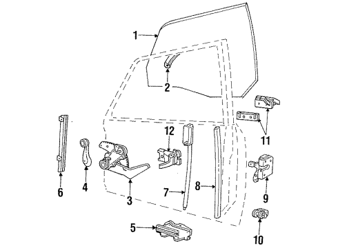 1987 Mercury Lynx Door & Components Diagram 1 - Thumbnail