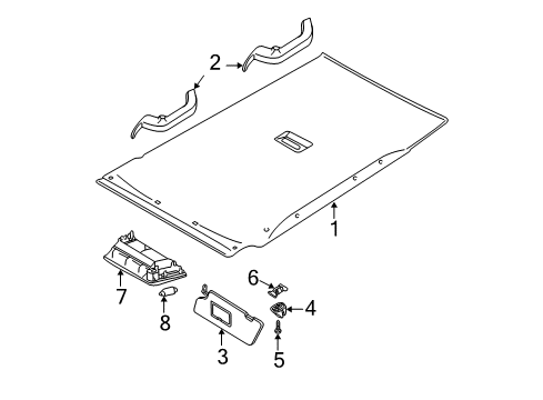 2005 Ford Focus Interior Trim - Roof Diagram 1 - Thumbnail