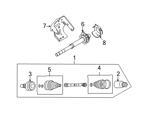 2010 Mercury Mariner Shaft Diagram for 9L8Z-3A329-A