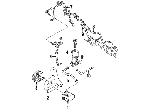 1993 Mercury Tracer Hose Assembly Pump To Steer Diagram for F5CZ3A719A