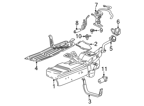 2004 Ford Explorer Sport Trac Fuel System Components, Fuel Delivery Diagram