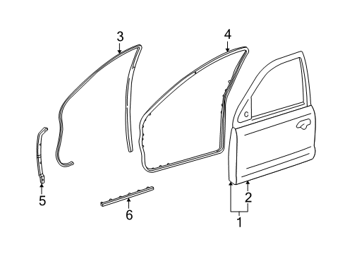 2002 Lincoln LS Weatherstrip Diagram for 1W4Z-5420530-AB