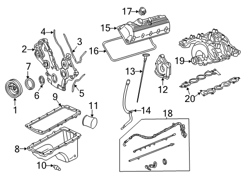 2008 Ford F-150 Oil Dipstick Indicator Assembly Diagram for 7L3Z-6750-A