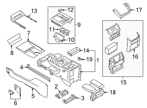 2021 Lincoln Navigator Panel Assembly - Console Diagram for JL7Z-78045E24-AF