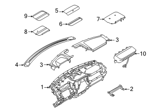 2022 Ford F-150 PANEL - INSTRUMENT Diagram for NL3Z-1504320-A