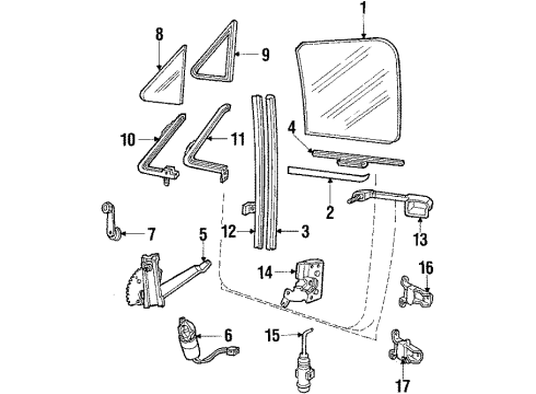 1984 Ford F-250 Motor Assembly - Window Operating Diagram for E5TZ-10233V95-ARM