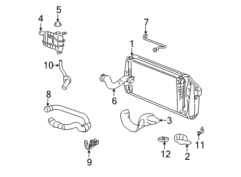 2004 Lincoln Navigator Tank Assembly - Radiator Overflow Diagram for 5L3Z-8A080-AA