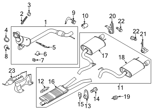 2015 Ford Mustang Rear Muffler And Pipe Assembly Diagram for FR3Z-5230-EB