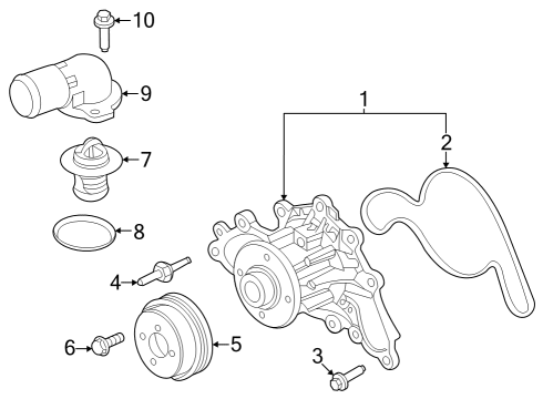 2023 Ford F-250 Super Duty Water Pump Diagram 2 - Thumbnail