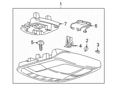 2021 Ford F-150 CONSOLE ASY - OVERHEAD Diagram for ML3Z-18519A70-ECN