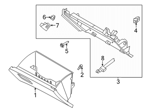 2021 Ford Bronco DOOR ASY - GLOVE COMPARTMENT Diagram for M2DZ-7806024-AC