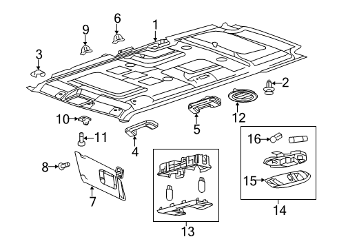 2014 Ford Flex Interior Trim - Roof Diagram