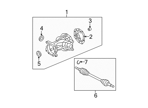 2009 Ford Escape Axle & Differential - Rear Diagram