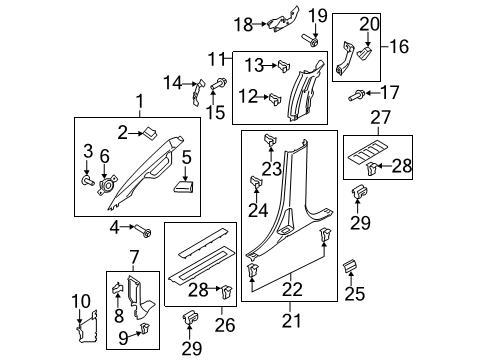 2019 Ford F-350 Super Duty Interior Trim - Cab Diagram 9 - Thumbnail