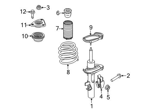 2014 Ford C-Max Struts & Components - Front Diagram