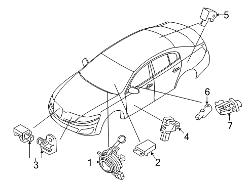 2014 Lincoln MKS Module - Air Bag Diagram for BA5Z-54042D95-A