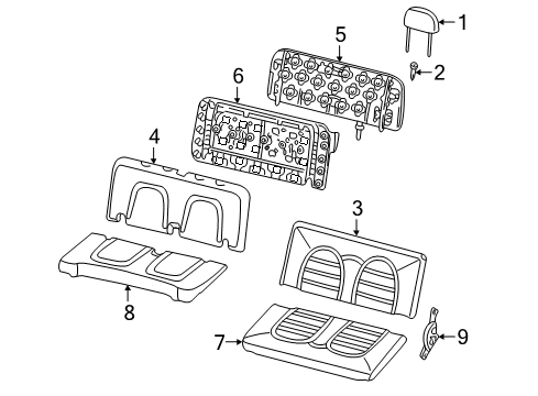 2004 Ford Explorer Rear Seat Back Cover Assembly Diagram for 4L2Z-7866600-AAD