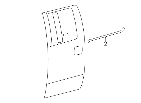 2005 Ford F-150 Exterior Trim - Rear Door Diagram 2 - Thumbnail