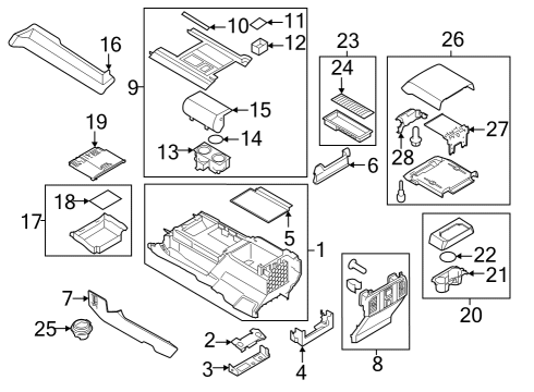 2024 Ford Expedition INSERT ASY - CONSOLE Diagram for NL1Z-7813562-FB