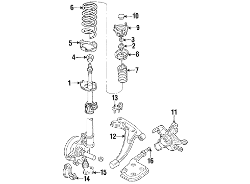 1995 Mercury Villager Strut - Suspension Diagram for F4XY-18124-F