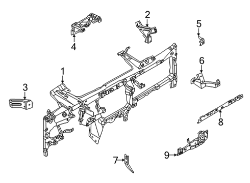 2022 Ford F-150 Instrument Panel Components Diagram 2 - Thumbnail