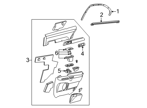 2001 Lincoln LS Panel Assembly - Door Trim Diagram for XW4Z-5427406-BAD