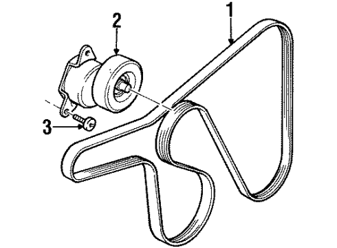 1998 Mercury Mystique Belts & Pulleys, Cooling Diagram 1 - Thumbnail