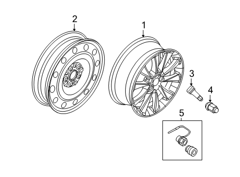 2013 Lincoln MKT Wheels Diagram 2 - Thumbnail