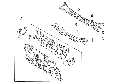 2007 Ford Escape Cowl Diagram 1 - Thumbnail