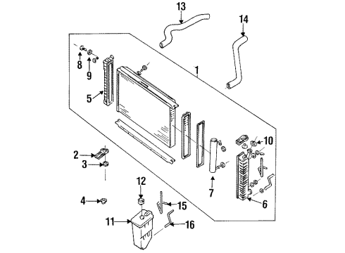 1993 Mercury Villager Tank Assembly Radiator Over/Res Diagram for F3XY8A080A