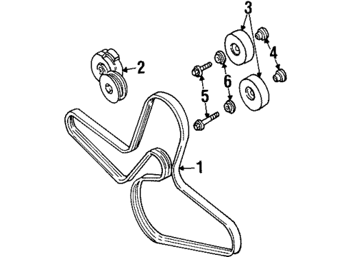 1998 Ford Taurus Belt Diagram for F5DZ-8620-EA