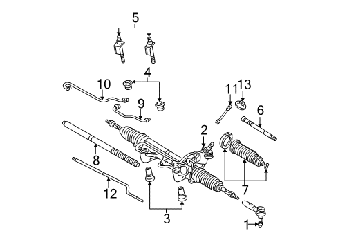 2003 Ford Ranger Kit - Tie Rod Diagram for AU2Z-3280-A